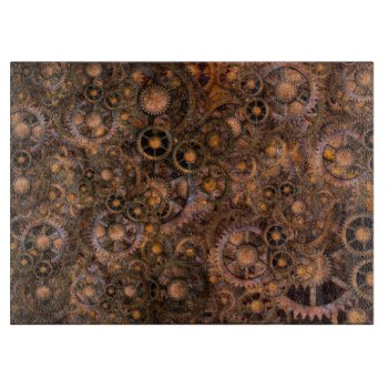 Vintage Steampunk Copper Cogs Cutting Board by SteampunkTraveller at Zazzle