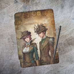 Vintage Steampunk Couple iPad Air Cover