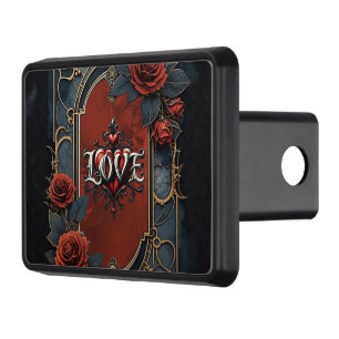 Vintage steampunk elegance clockwork Roses of Love Hitch Cover