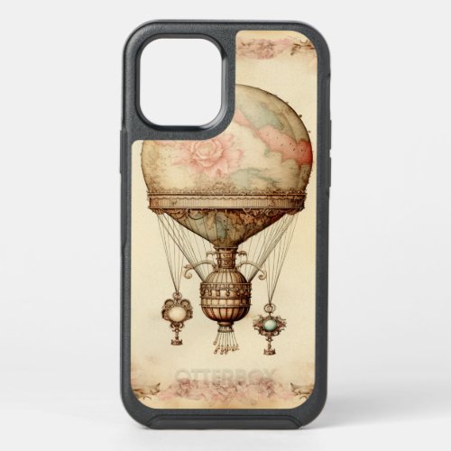 Vintage Steampunk Floral Hot Air Balloon OtterBox Symmetry iPhone 12 Pro Case