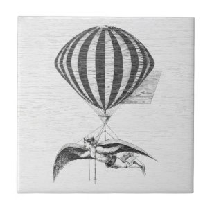 Vintage Steampunk - Flying Man Ceramic Tile