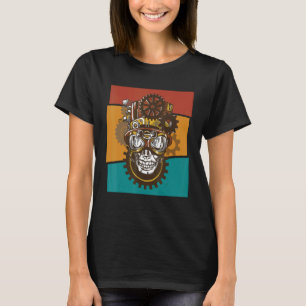Vintage Steampunk Gear Mechanical Head T-Shirt