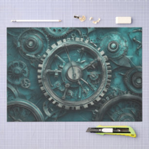 Vintage Steampunk Gears & Clockwork Tissue Paper