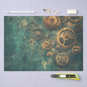 Vintage Steampunk Gears & Clockwork Tissue Paper