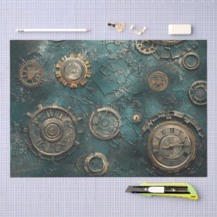 Vintage Steampunk Gears & Clockwork Tissue Paper