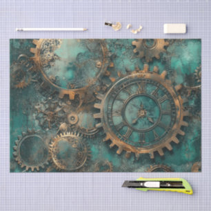 Vintage Steampunk Gears & Clockwork Tissue Paper