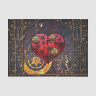 Vintage Steampunk Hearts Wallpaper Tissue Paper
