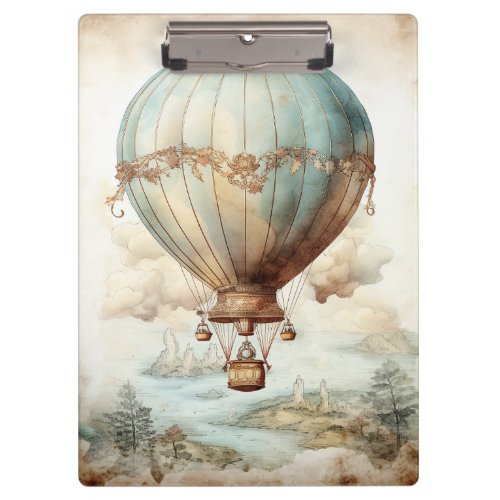 Vintage Steampunk Hot Air Balloon 2 Clipboard