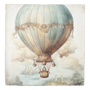 Vintage Steampunk Hot Air Balloon (2) Duvet Cover