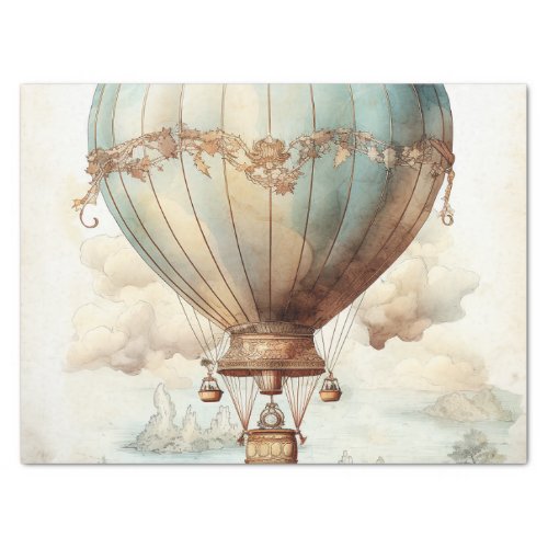 Vintage Steampunk Hot Air Balloon 2 Tissue Paper