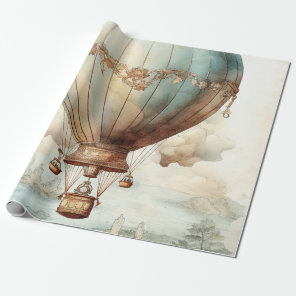 Vintage Steampunk Hot Air Balloon (2) Wrapping Paper