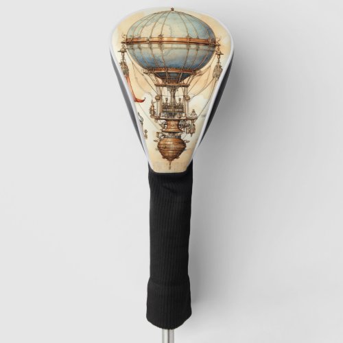 Vintage Steampunk Hot Air Balloon 3 Golf Head Cover