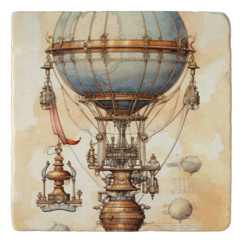 Vintage Steampunk Hot Air Balloon 3 Trivet