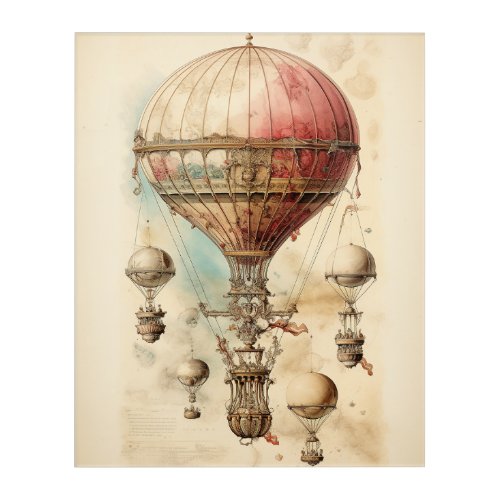 Vintage Steampunk Hot Air Balloon 4 Acrylic Print