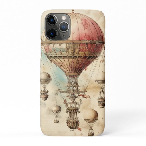 Vintage Steampunk Hot Air Balloon (4) iPhone 11 Pro Case