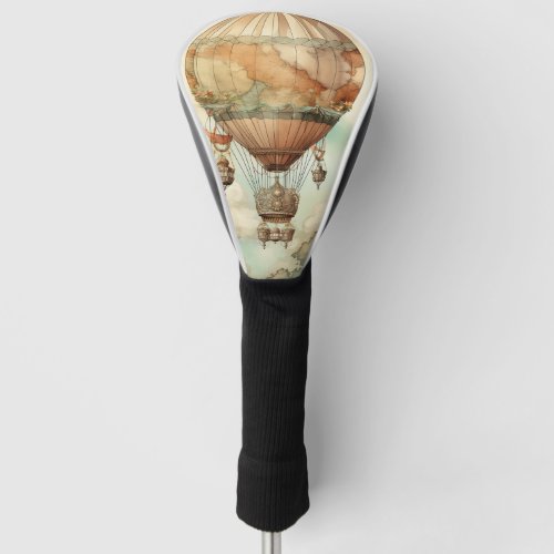 Vintage Steampunk Hot Air Balloon 5 Golf Head Cover