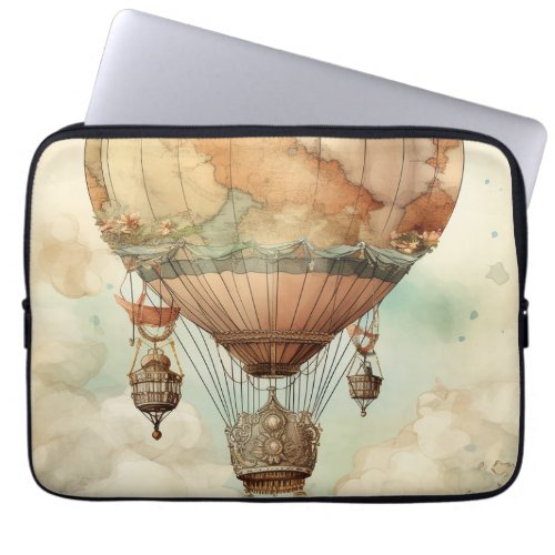 Vintage Steampunk Hot Air Balloon 5 Laptop Sleeve