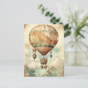 Vintage Steampunk Hot Air Balloon (5) Postcard