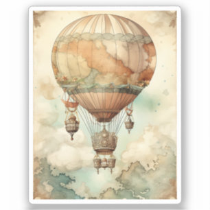 Vintage Steampunk Hot Air Balloon (5) Sticker