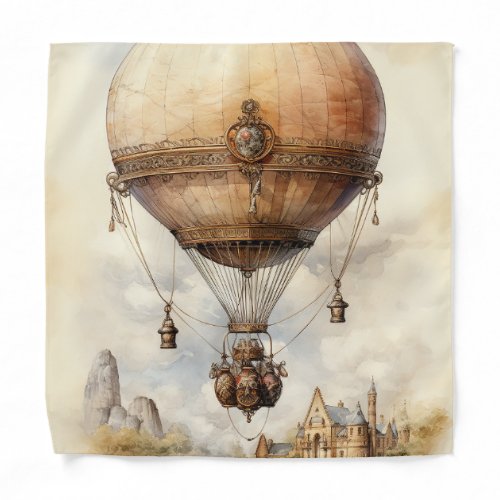 Vintage Steampunk Hot Air Balloon Bandana