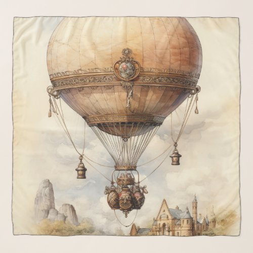 Vintage Steampunk Hot Air Balloon Scarf