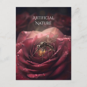 Vintage Steampunk Insect Rose Postcard   Artificia