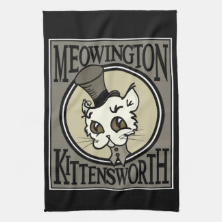 VINTAGE STEAMPUNK KITTY CAT GRAPHIC KITCHEN TOWEL