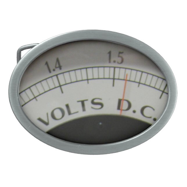 Vintage Steampunk Lab Voltmeter Belt Buckle (Front)