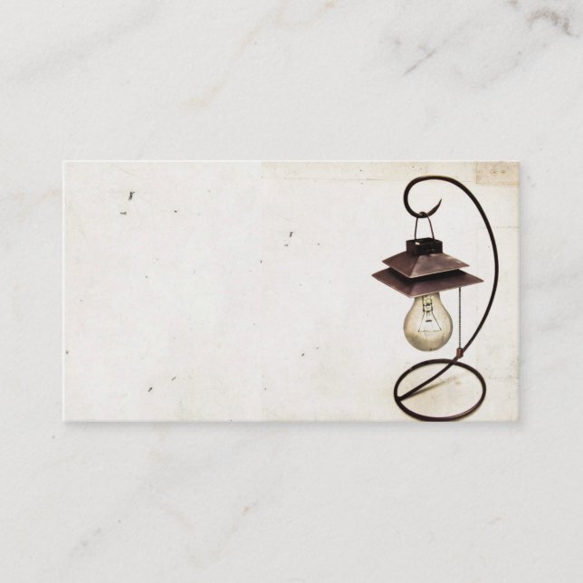 Vintage Steampunk Lamp Business Card (Front)
