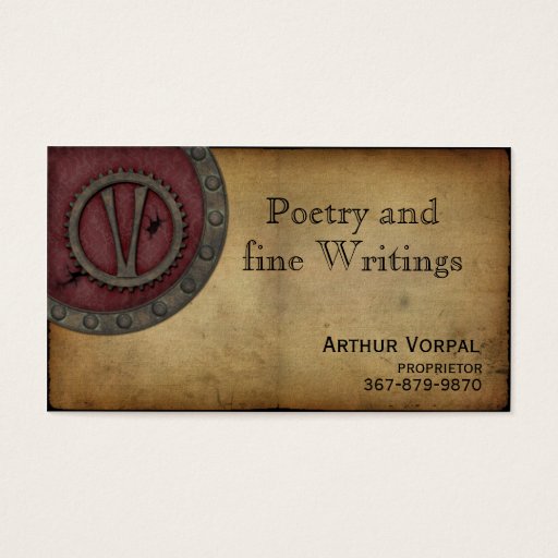 Customizable Vintage Steampunk Monogram Claret V Business Card