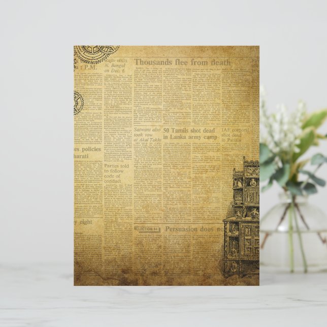 Vintage steampunk newspaper (Standing Front)