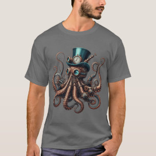 Vintage Steampunk Octopus retro T-Shirt
