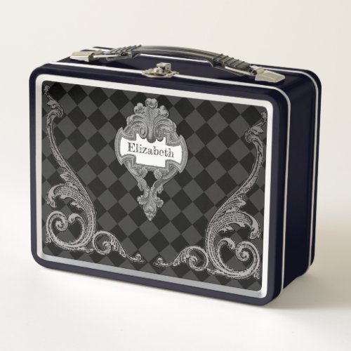 Vintage Steampunk Personalized Metal Lunch Box