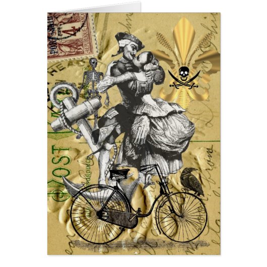 Vintage steampunk pirate cards (Front)