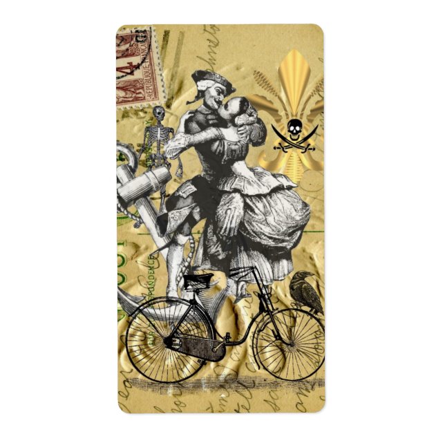 Vintage steampunk pirate label (Front)