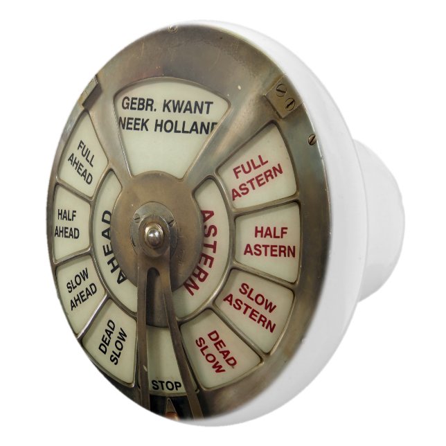 Vintage Steampunk Ship's Telegraph Chadburn Ceramic Knob (Right)