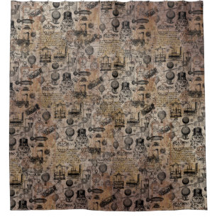 Vintage Steampunk Shower Curtain