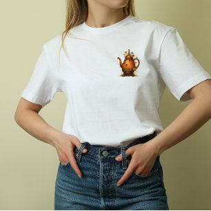Vintage Steampunk Teapot with Flowers T-Shirt