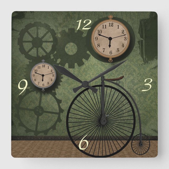 Vintage Steampunk Theme Wall Clock (Front)