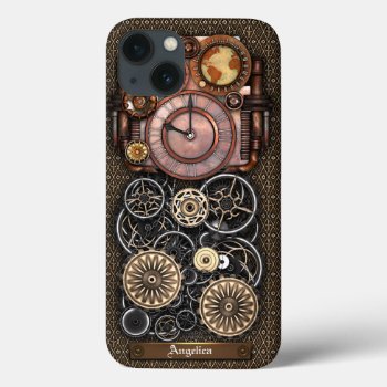 Vintage Steampunk Timepiece Redux #2 Iphone 13 Case by poppycock_cheapskate at Zazzle