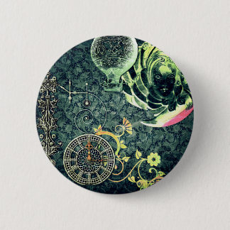 Vintage Steampunk Wallpaper Button