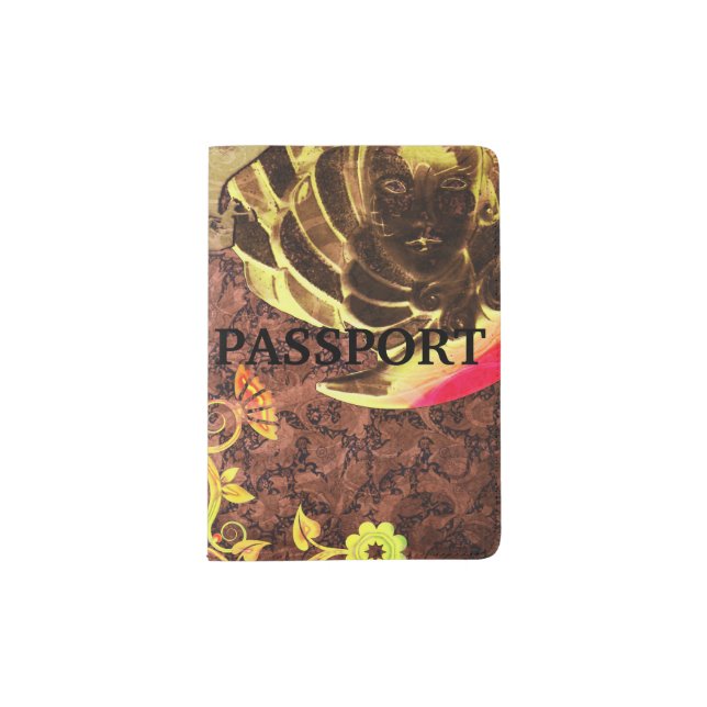 Vintage Steampunk Wallpaper Passport Holder (Front)
