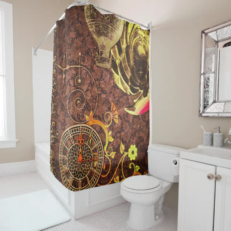 Vintage Steampunk Wallpaper Shower Curtain Zazzle