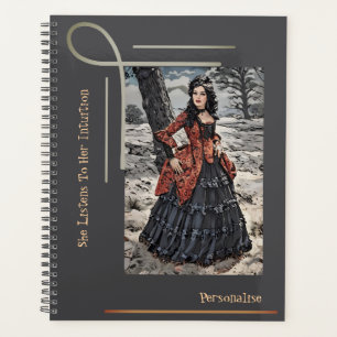 Vintage Steampunk Woman Intuition Quote Journal  Planner