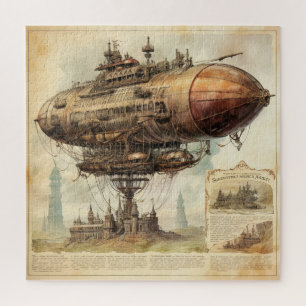 Vintage Steampunk Zeppelin (10) Jigsaw Puzzle
