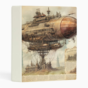 Vintage Steampunk Zeppelin (10) Mini Binder