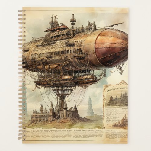 Vintage Steampunk Zeppelin 10 Planner