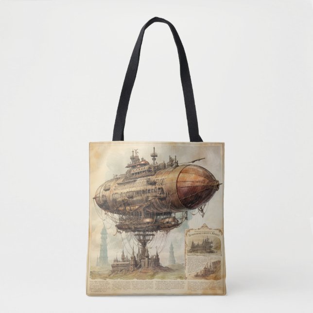 Vintage Steampunk Zeppelin (10) Tote Bag (Front)