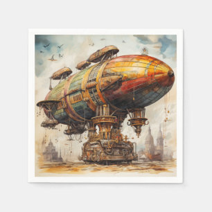 Vintage Steampunk Zeppelin (1) Napkins