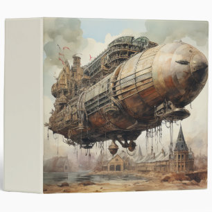 Vintage Steampunk Zeppelin (2) 3 Ring Binder